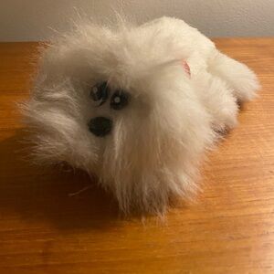 Vintage White Long-Haired Pound Puppy Plush-  1980s Tonka